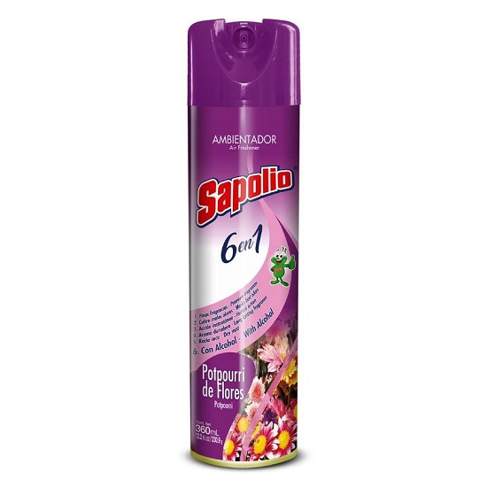 Ambientador Aerosol 6 En 1 Aromas 360ml Sapolio