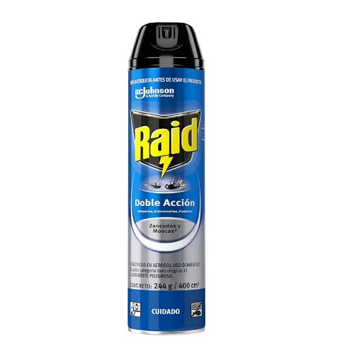 Insecticida Mata Zancudos Moscas 400ml Doble Accion Raid