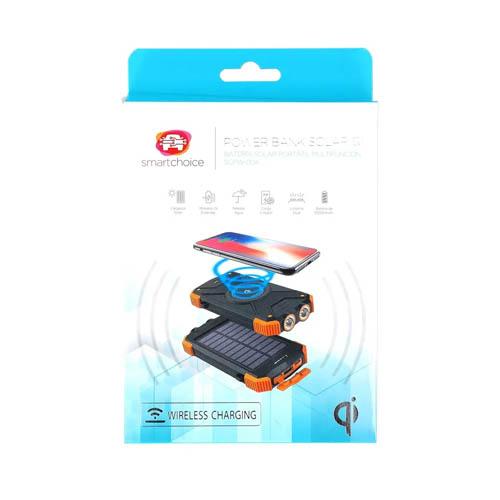 POWER BANK SMART CHOICE 5W QI SOLAR INALÁMBRICO 10,000 MAH