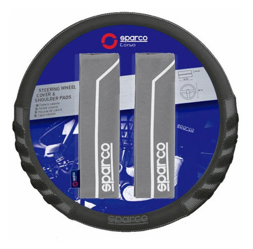 FUNDA PARA VOLANTE + CUBRE CINTURÓN SPARCO GRIS SPS106GR_C