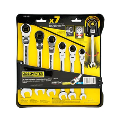 Juego de Llaves Combinadas con Criquet (8, 10, 12, 13, 14, 15, 17mm)